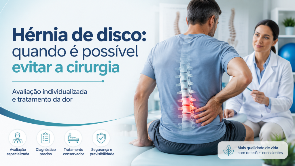 Paciente com hérnia de disco lombar em avaliação para tratamento sem cirurgia